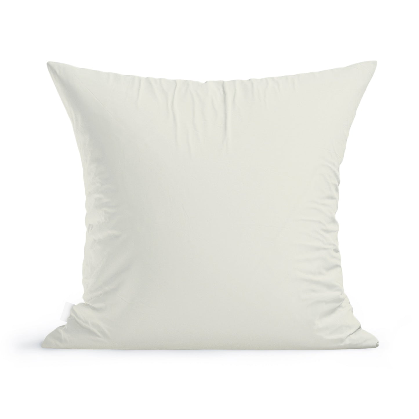 The Rustic County Maine Loon on the Lake Pillow, a square 100% cotton cushion in a light color, is shown against a white background. It appears plump and soft, with slight wrinkles enhancing its cozy appeal.