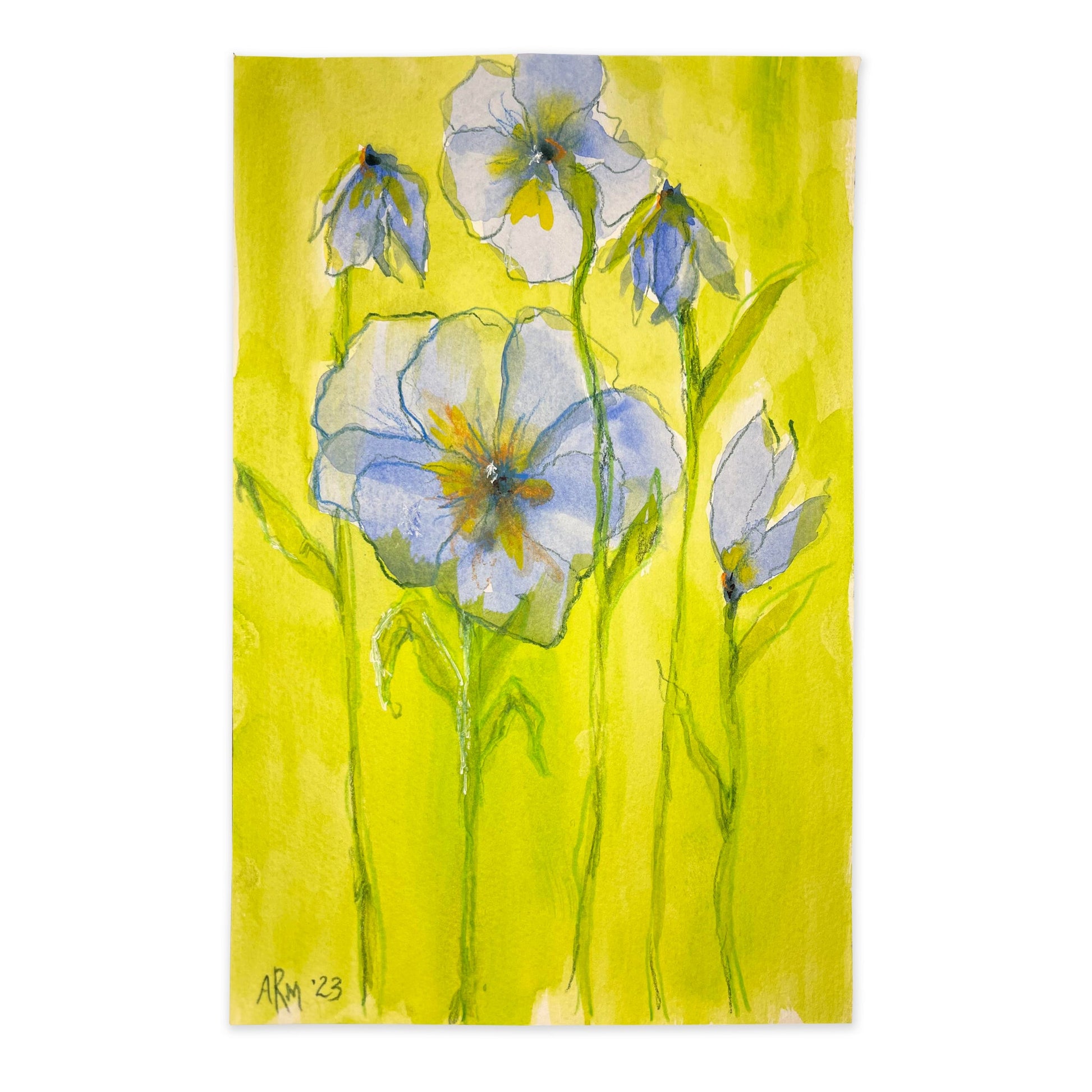 Pansies in Bloom - Original Watercolor