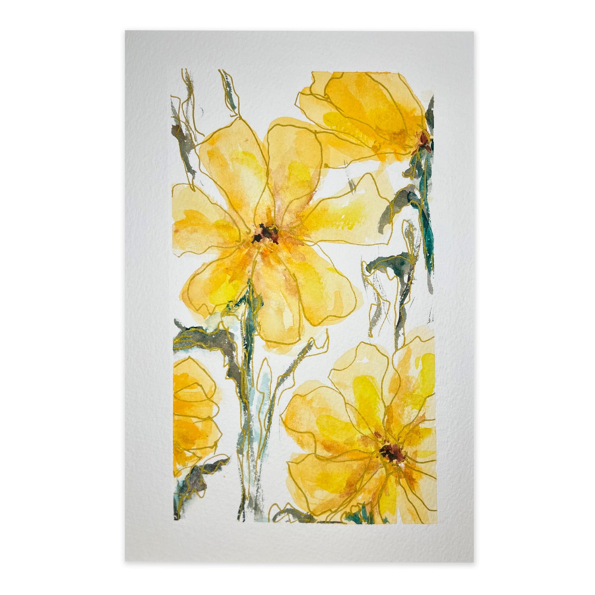 Petals of Yellow - Original Watercolor