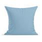 A light blue square "Rustic County Wild Daisies Pillow", 100% cotton, isolated on a white background.