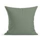 The Hummingbirds Pillow by Rustic County features a smooth, light olive green cotton cover in a plain, square design, shown against a white background.