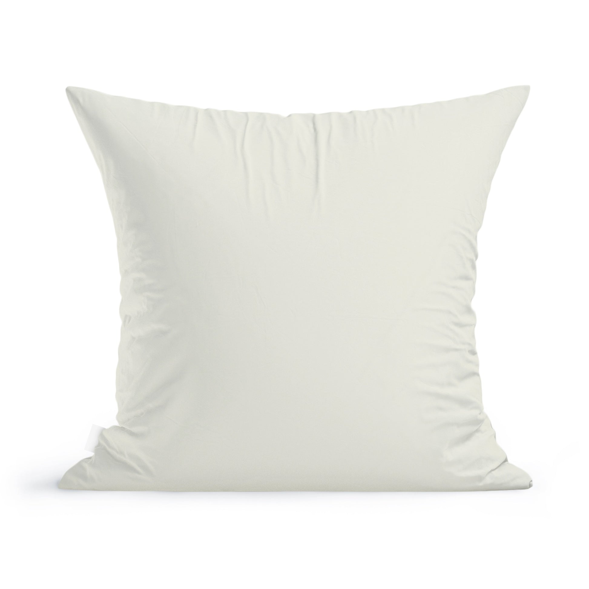 The Rustic County Maine Loon on the Lake Pillow, a square 100% cotton cushion in a light color, is shown against a white background. It appears plump and soft, with slight wrinkles enhancing its cozy appeal.