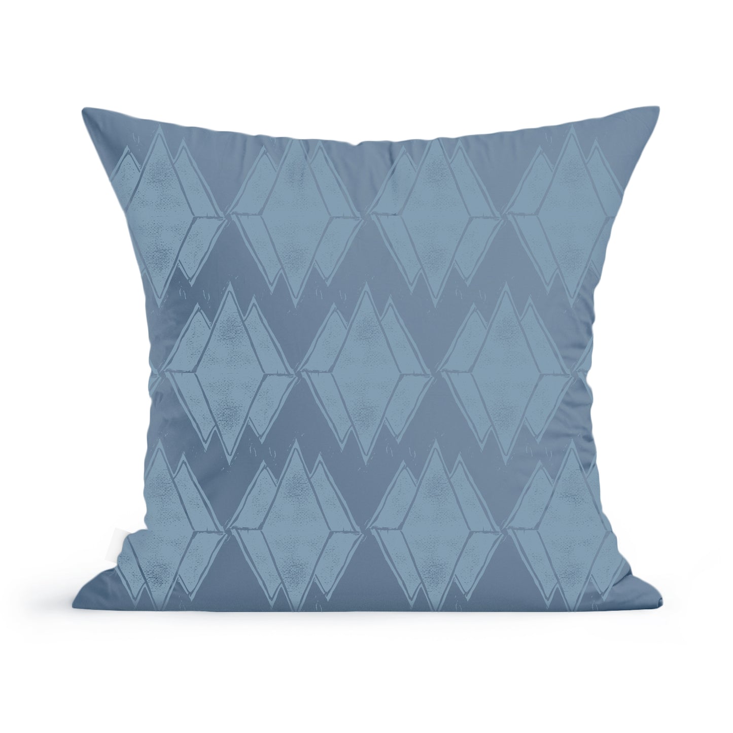 A Maine Mountain Reflections Pillow by Rustic County, featuring a pattern of subtle, geometric white diamonds repeated across its surface. The pillow appears soft with a smooth texture, perfectly complementing modern home decor.