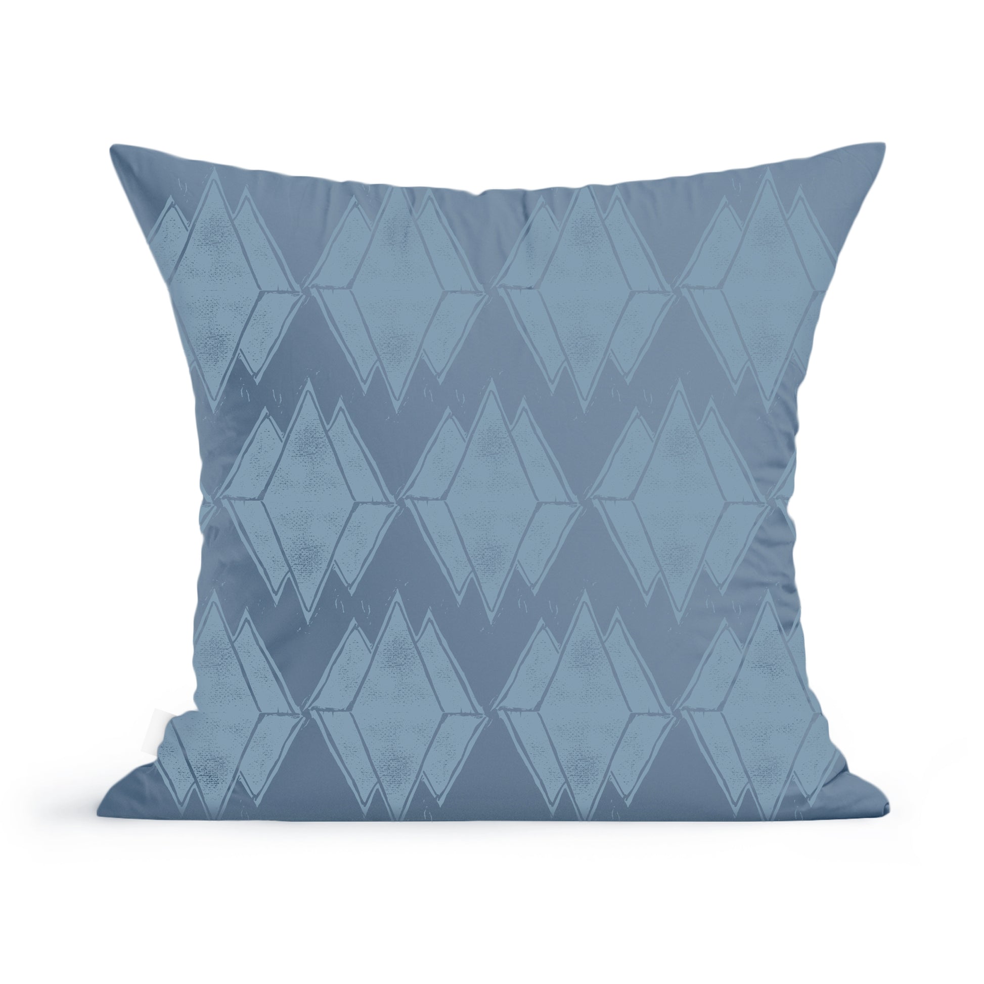 A Maine Mountain Reflections Pillow by Rustic County, featuring a pattern of subtle, geometric white diamonds repeated across its surface. The pillow appears soft with a smooth texture, perfectly complementing modern home decor.